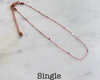 Dainty Rose Gold Chain Anklet Rose gold Anklet Delicate Chain Anklet For Women Gift For Her Rose Gold Jewelry Simple Chain Anklet Minimalist