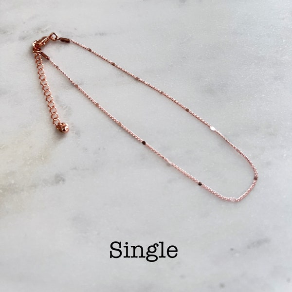 Dainty Rose Gold Chain Anklet Rose gold Anklet Delicate Chain Anklet For Women Gift For Her Rose Gold Jewelry Simple Chain Anklet Minimalist