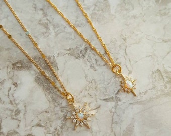 opal starburst necklace,White opal pendant necklace,gold necklace,opal star pendant,opal and gold necklace,opal celestial necklace,gift idea