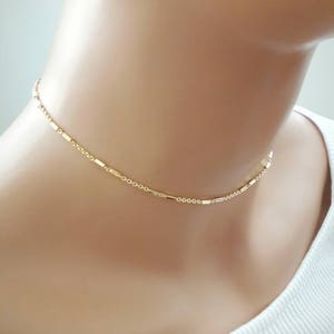 Dainty Gold Chain Choker Necklace Gold Delicate Chain Necklace Simple Necklace Everyday Necklace Gold Necklace For Women Gift For girlfriend image 1