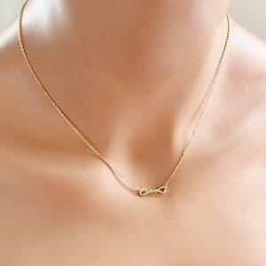 Dainty Gold Knot Necklace Gold Chain Choker Necklace Gold Delicate Chain Choker Necklace Simple Necklace Everyday Jewelry Gift For Mom image 8