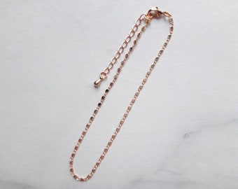 Dainty Rose Gold Chain Anklet Lace Chain Anklet Rose Gold Jewelry Delicate Chain Anklet Rose Gold Body Jewelry Gift For Her Anklet For Women