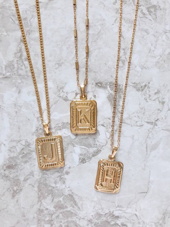 24k Gold Initial Necklace