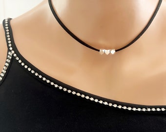 beaded leather choker necklace,suede choker,dainty choker,layering necklace,gold choker,turquoise choker,silver choker,black leather choker