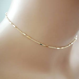 Dainty Gold Chain Choker Necklace Gold Delicate Chain Necklace Simple Necklace Everyday Necklace Gold Necklace For Women Gift For girlfriend image 4