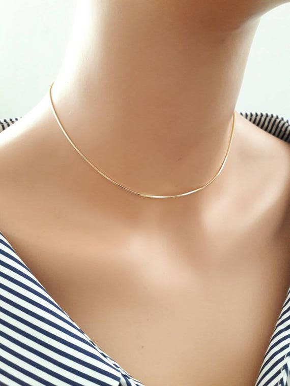 Gold Snake Chain Choker Neckalcegold 