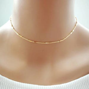Dainty Gold Chain Choker Necklace Gold Delicate Chain Necklace Simple Necklace Everyday Necklace Gold Necklace For Women Gift For girlfriend image 2