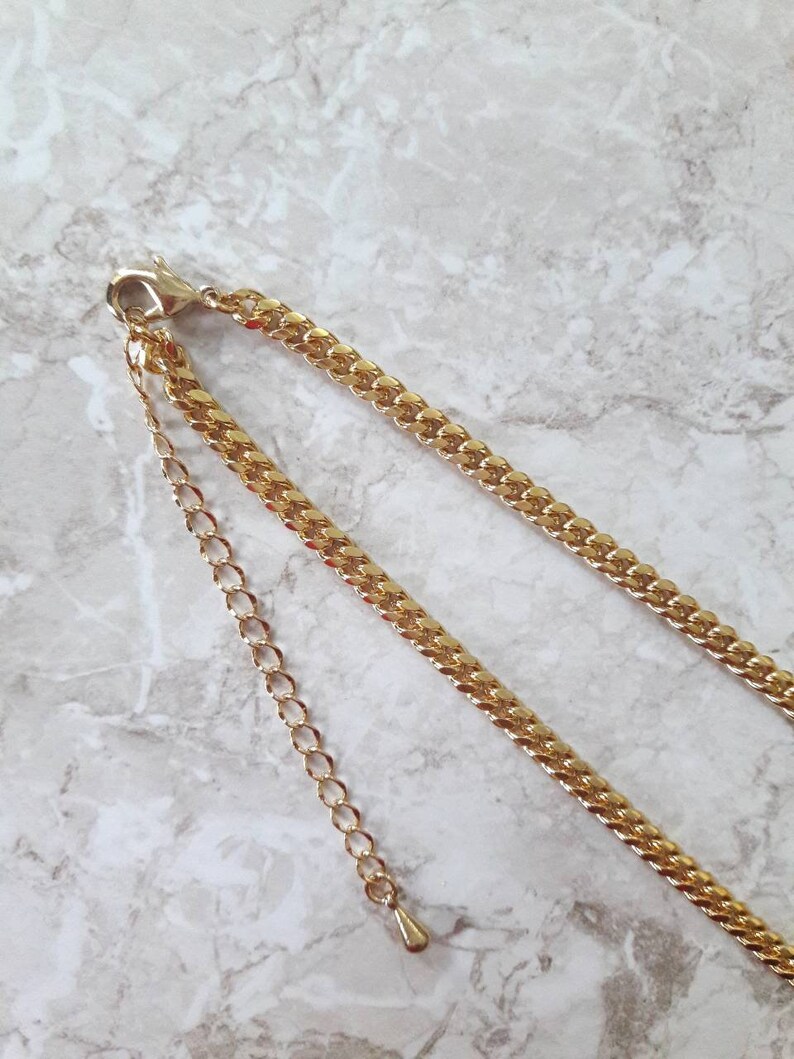 Gold Curb Chain Choker Necklace18k Gold Plated Chain - Etsy