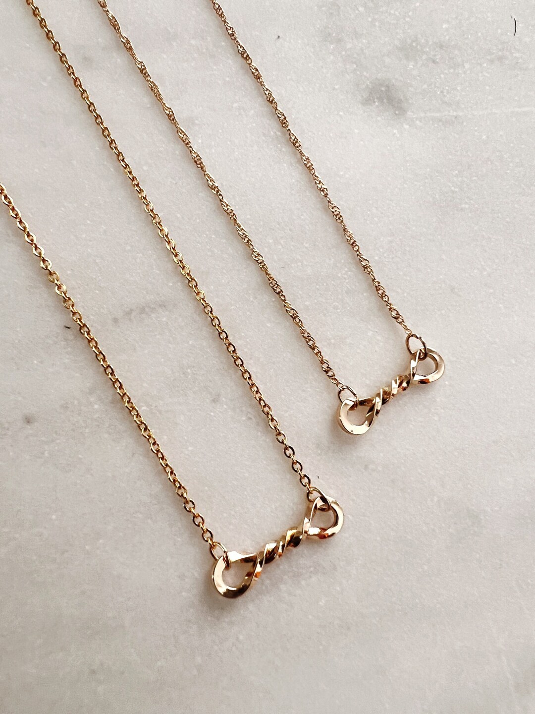 Dainty Gold Knot Necklace Gold Chain Choker Necklace Gold Etsy