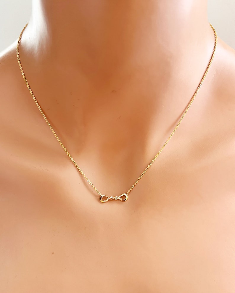 Dainty Gold Knot Necklace Gold Chain Choker Necklace Gold Delicate Chain Choker Necklace Simple Necklace Everyday Jewelry Gift For Mom image 9