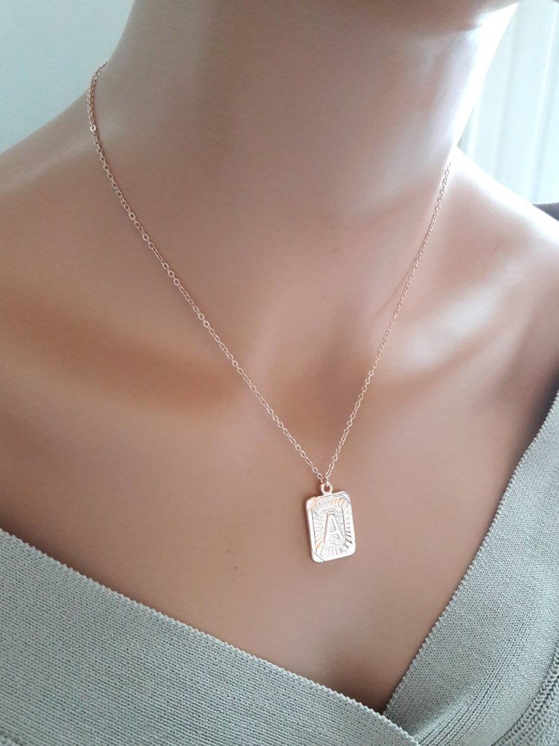 Rose Gold Plated Name NecklaceInitial necklace chain Etsy