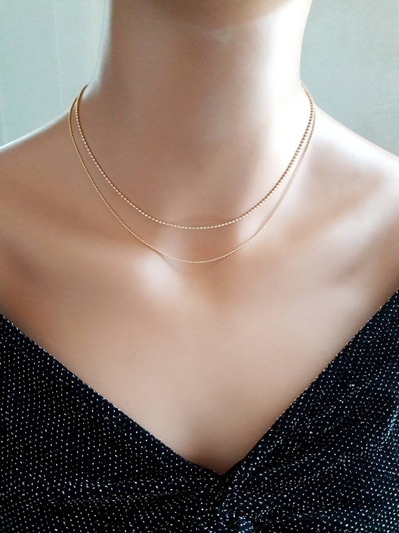 Gold choker necklace,24K gold plated ball chain choker,dainty choker,delicate chain choker,everyday choker,simple choker,ball chain necklace