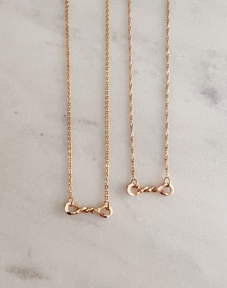 Dainty Gold Knot Necklace Gold Chain Choker Necklace Gold Delicate Chain Choker Necklace Simple Necklace Everyday Jewelry Gift For Mom image 3