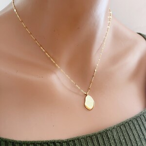 Gold coin necklace,16K gold plated lace chain necklace,hammered coin pendant necklace,gold medallion necklace,gold oval disc necklace image 5