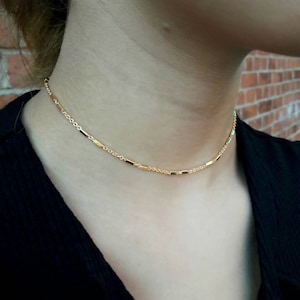 Dainty Gold Chain Choker Necklace Gold Delicate Chain Necklace Simple Necklace Everyday Necklace Gold Necklace For Women Gift For girlfriend image 5