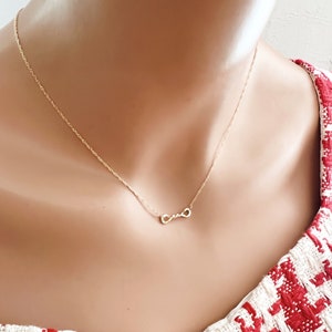 Dainty Gold Knot Necklace Gold Chain Choker Necklace Gold Delicate Chain Choker Necklace Simple Necklace Everyday Jewelry Gift For Mom image 6