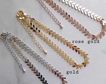 Gold Anklet Silver Anklet Chevron Anklet Arrow Anklet Chain Anklet Rose gold Anklet Dainty Chain Anklet Delicate chain anklet ankle bracelet