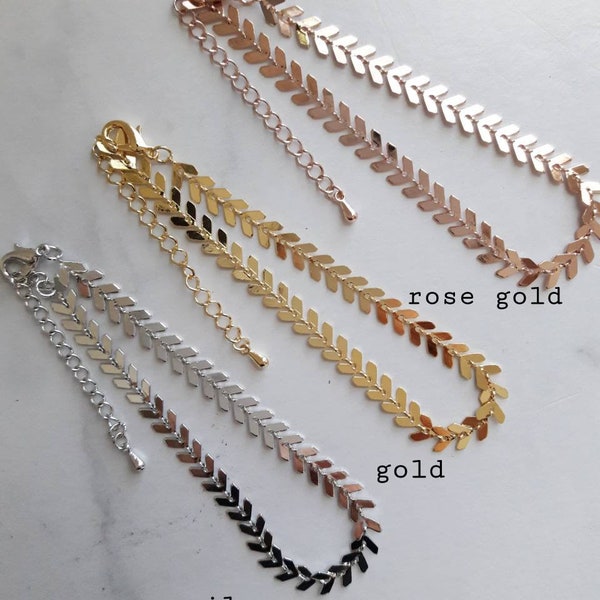 Gold Anklet Silver Anklet Chevron Anklet Arrow Anklet Chain Anklet Rose gold Anklet Dainty Chain Anklet Delicate chain anklet ankle bracelet