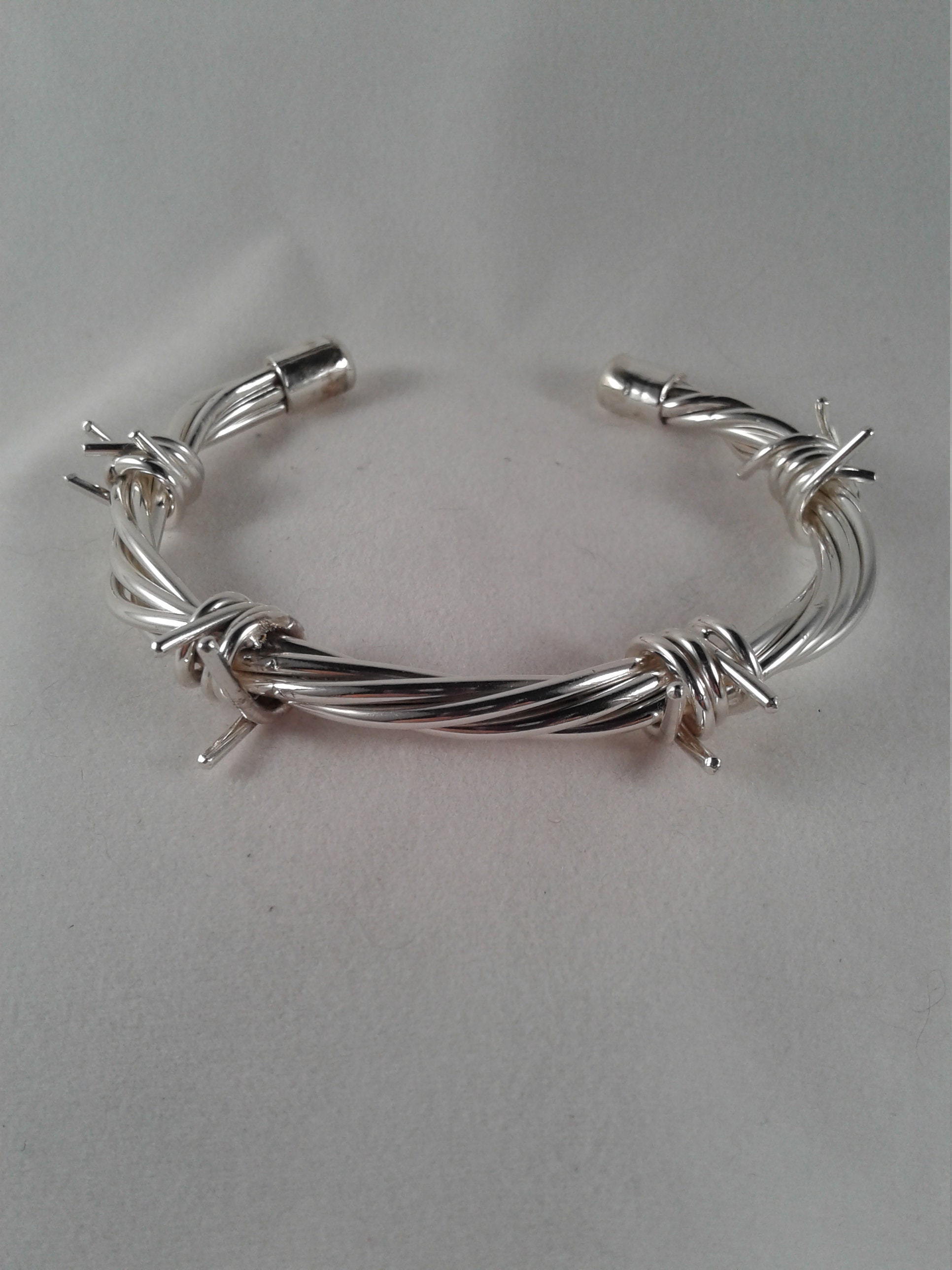 Barbed Wire Bracelet Argentium Silver Bracelet Men s or Ladies