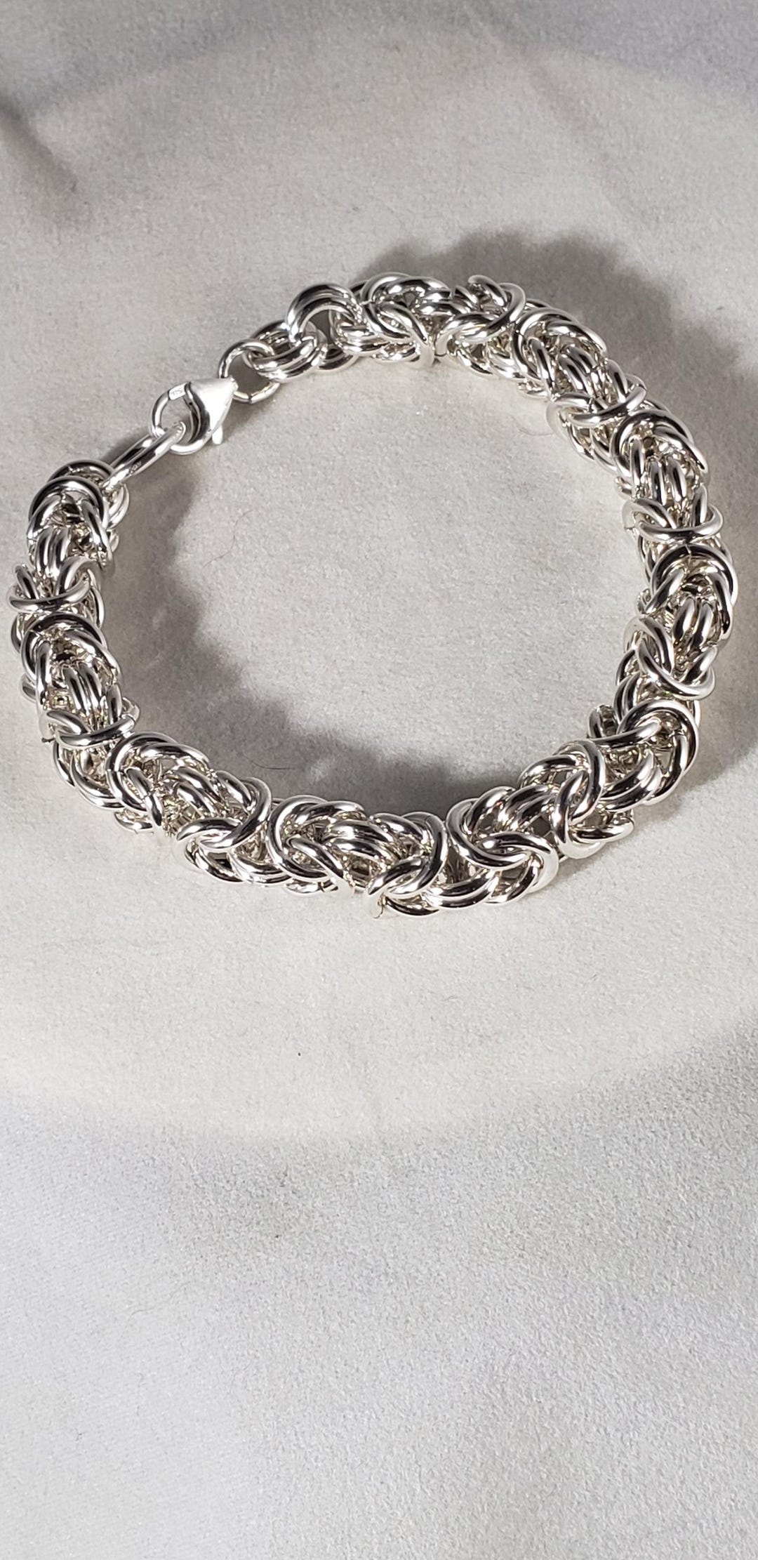 Chunky Byzantine Silver Bracelet, Very Heavy Silver Bracelet