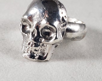Sterling Silver Skull Ring, Day of the Dead Jewelry