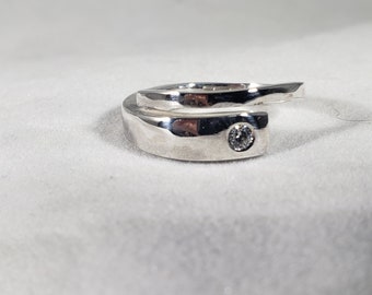 Anillo de herradura con diamantes, anillo de plata con diamantes para hombre o mujer, anillo de herradura con diamantes, anillo de herradura de plata para hombre