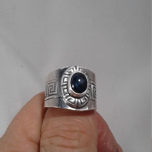 men&#39;s wide band star sapphire ring, men&#39;s star sapphire ring, star sapphire ring, wide band star sapphire ring, blue star sapphire ring,
