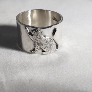 silver cat ring, cat ring, ladies cat ring, novelty cat ring, cute cat ring sterling silver cat ring, sitting cat ring , animal art
