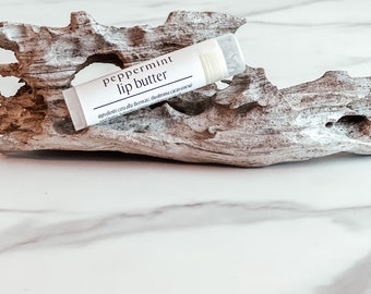Peppermint Lip Balm - Lip Butter - Natural Lip Balm - Beeswax Lip Balm - Flavored Lip Balm - Lip Care - Stocking Stuffer - Lip Gloss