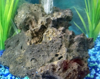 Fish Tank Aquarium Ornament Decor Natural Stone Air Bubble Etsy