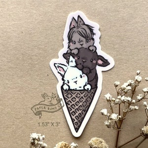 Triple Scoop Buns Vinyl Sticker  | 1.53&quot;x 3&quot;
