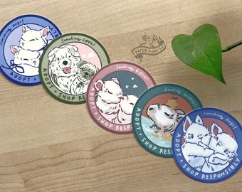 Adopt + Shop Responsibly | Donation Stickers | Rabbit, Small Pets, Rare Pets, Dogs, Cats, Capybara