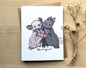 Bouquet Buns TY Card | Thank You card, Gratitude Card, Blank Card