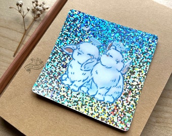 Angel Buns Glitter Sticker