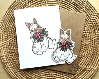 Bouquet Bun Card| Love card, Valentines Card, Mother's Day Card, Blank Card
