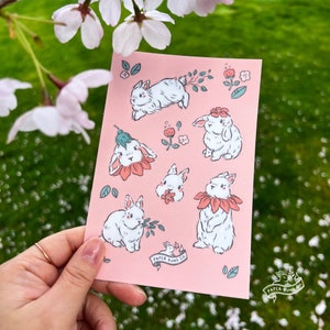Kleine Blumen Brötchen | Vinyl Sticker Bogen | Wasserfest