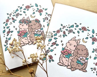 Flowery Buns Card | Love Card, Congrats Card, Blank Card