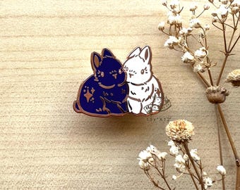 Two Sparkle Buns | White+ Purple/Blue+Rose Gold Bunny Rabbit Enamel Pin