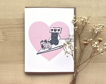 Hearts Paper Plane Buns Card | Love card, Valentines Card, Blank Card