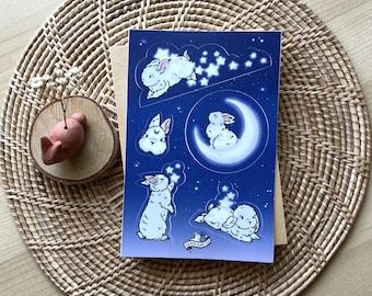 Moon and Star Buns  | Vinyl Sticker Sheet | Waterproof