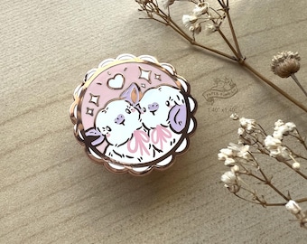 Two Lops Heart | Rose Gold Bunny Rabbit Enamel Pin