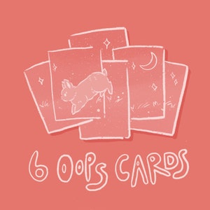 Bolsa de tarjetas de felicitación Oops / 6 tarjetas / Lea la descripción.