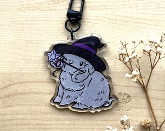 Witchy Lop | Bunny Rabbit Acrylic Keychain with Glitter Epoxy Coating