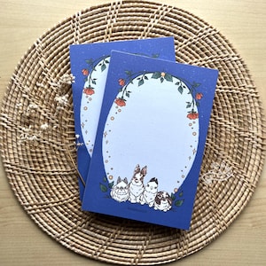 Blue Four Buns Memo Pad | 4&quot; x 6&quot; Bunny Notepad 50 Sheets