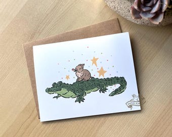 Gator+Bun Card | Birthday card, Love Card, Congrats Card, Blank Card