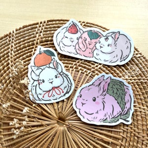 brioches Daifuku | Sticker lapin en vinyle, stickers lapins, déco lapin