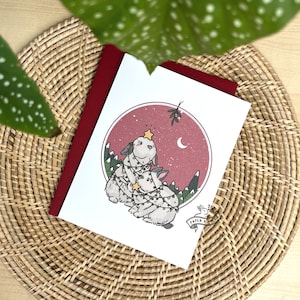 Xmas Wrapped Buns | Christmas card, Holiday card, Bunny Card, Blank card