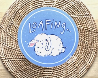 Pegatina de vinilo "Loafing..Lop" / 2,5" 2,5"