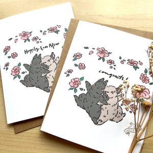Biglietto di auguri con fiori e congratulazioni / Biglietto d'amore, Biglietto di congratulazioni, Biglietto vuoto