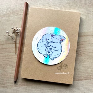 Sticker holographique lune et étoiles